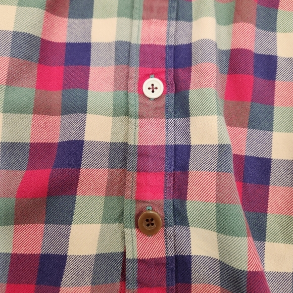 VTG J.Crew Sporting Goods Men's L Plaid Flannel Shirt Long Sleeve Multi-Color - Picture 8 of 15